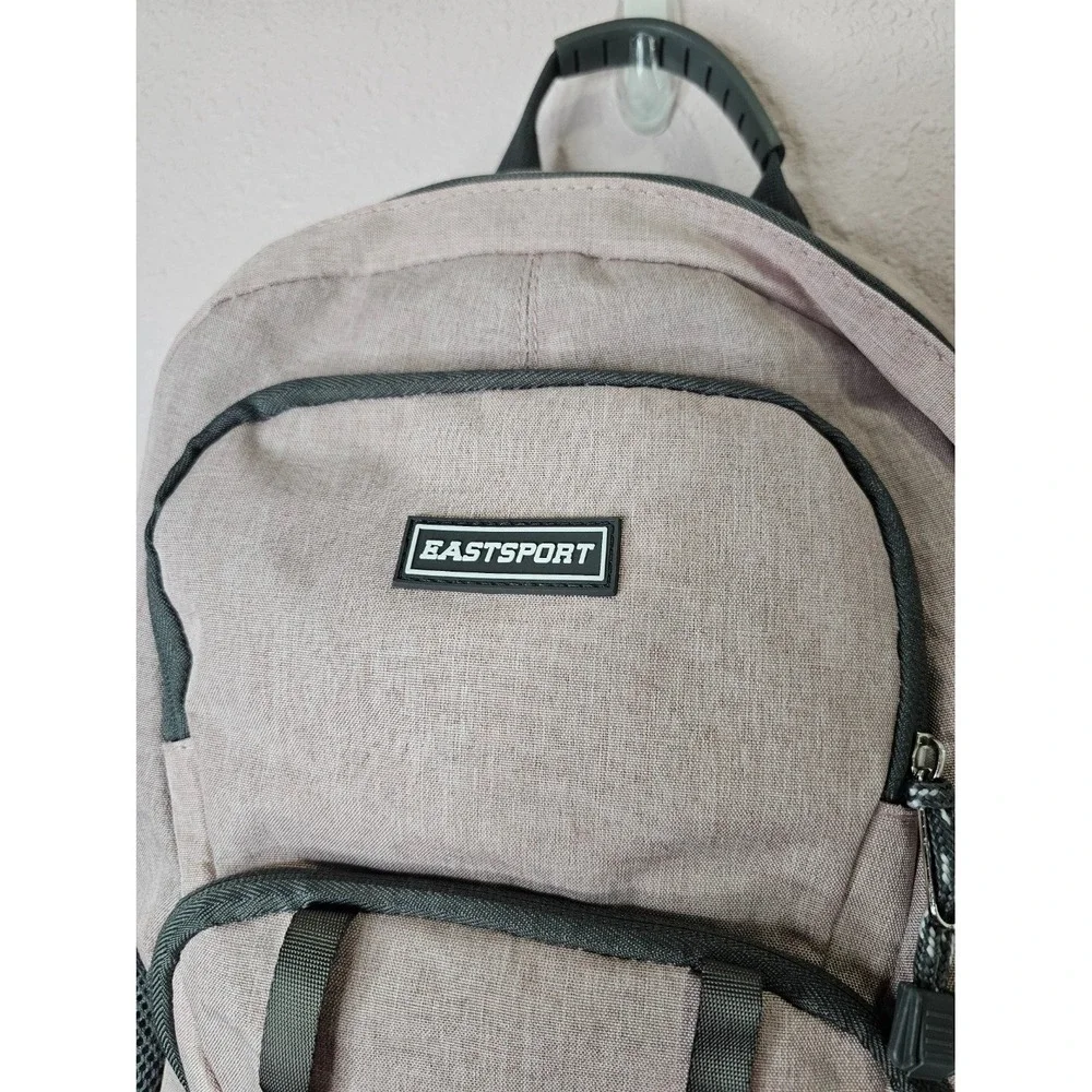 Eastsport Pink Gray Heathered Multi-Pocket Backpack School Travel Bag